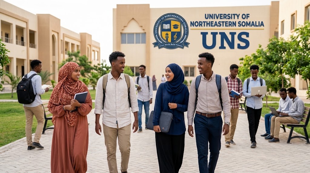Students walking across the UNS campus